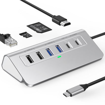 10-in-1 USB C Hub with 4K HDMI 5Gbps USB 3.0  PD 100 1Gbps Ethernet SD/TF