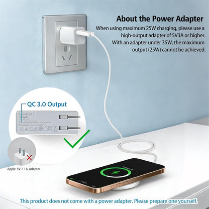 Magnetic Wireless Charger 25W Qi2 for Magsafe Charger for iPhone 17/16/15/14/13/12Pro Max, Air pods 4-2Pro, Samsung Galaxy, Google Pixel