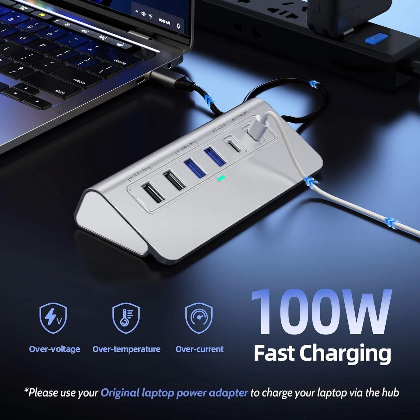 10-in-1 USB C Hub with 4K HDMI 5Gbps USB 3.0  PD 100 1Gbps Ethernet SD/TF