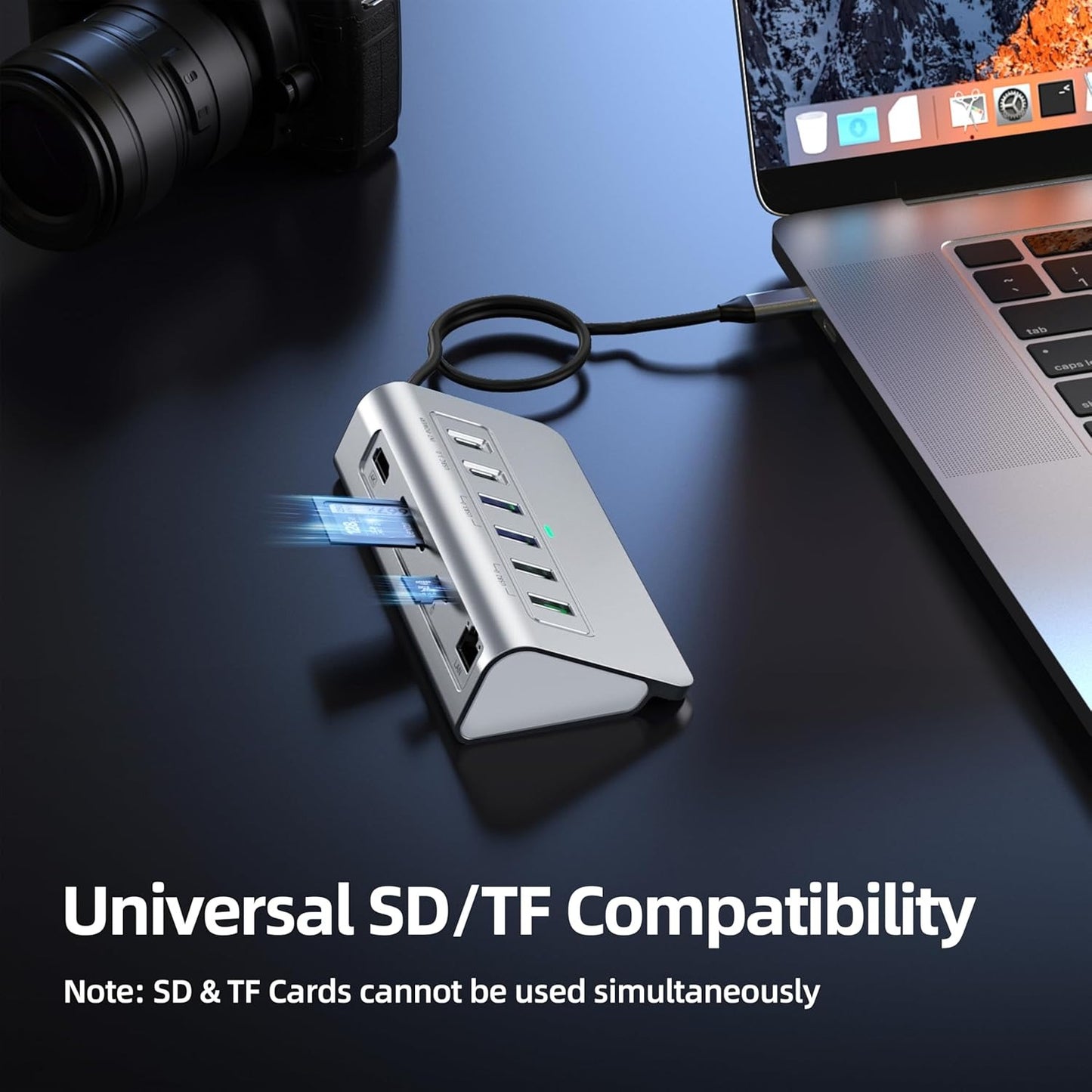 10-in-1 USB C Hub with 4K HDMI 5Gbps USB 3.0  PD 100 1Gbps Ethernet SD/TF